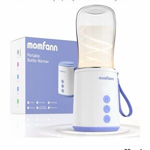 momfann Portable Bottle Warmer in White & Light Blue